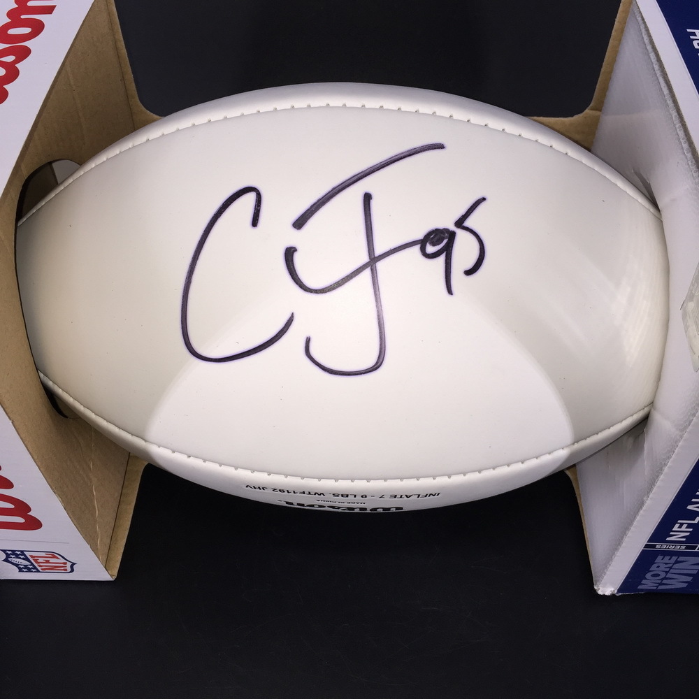 Patriots Chandler Jones Signed Panel Ball with Patriots Logo The