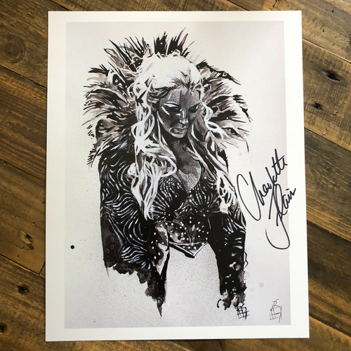 Charlotte Flair SIGNED 11 x 14 Rob Schamberger Print