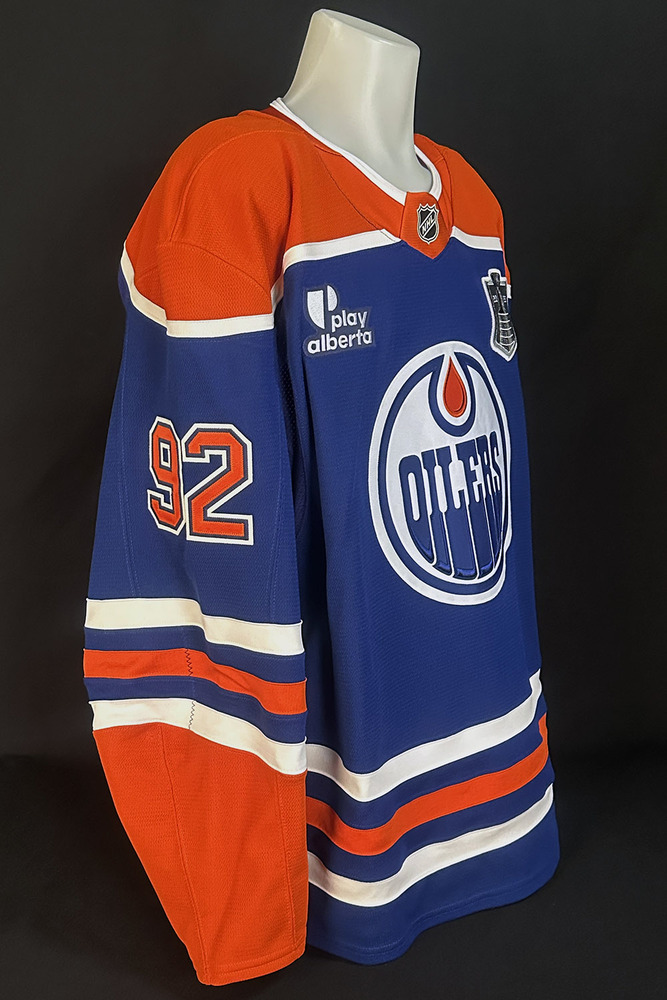 Vasily Podkolzin #92 - 2025 Stanley Cup Final Edmonton Oilers Game-Worn Royal Set #2 Jersey - Worn For Game #5 vs Florida Panthers