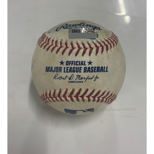 Photo of Game-Used Baseball - DET at CLE - 8/22/2020 - Pitcher - Triston McKenzie, Batter - Christin Stewart, Top 5, Strike Out