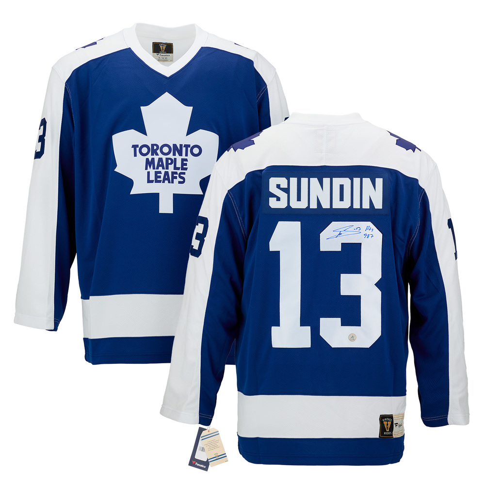 Mats Sundin Signed & Inscribed Toronto Maple Leafs Fanatics Throwback Jersey