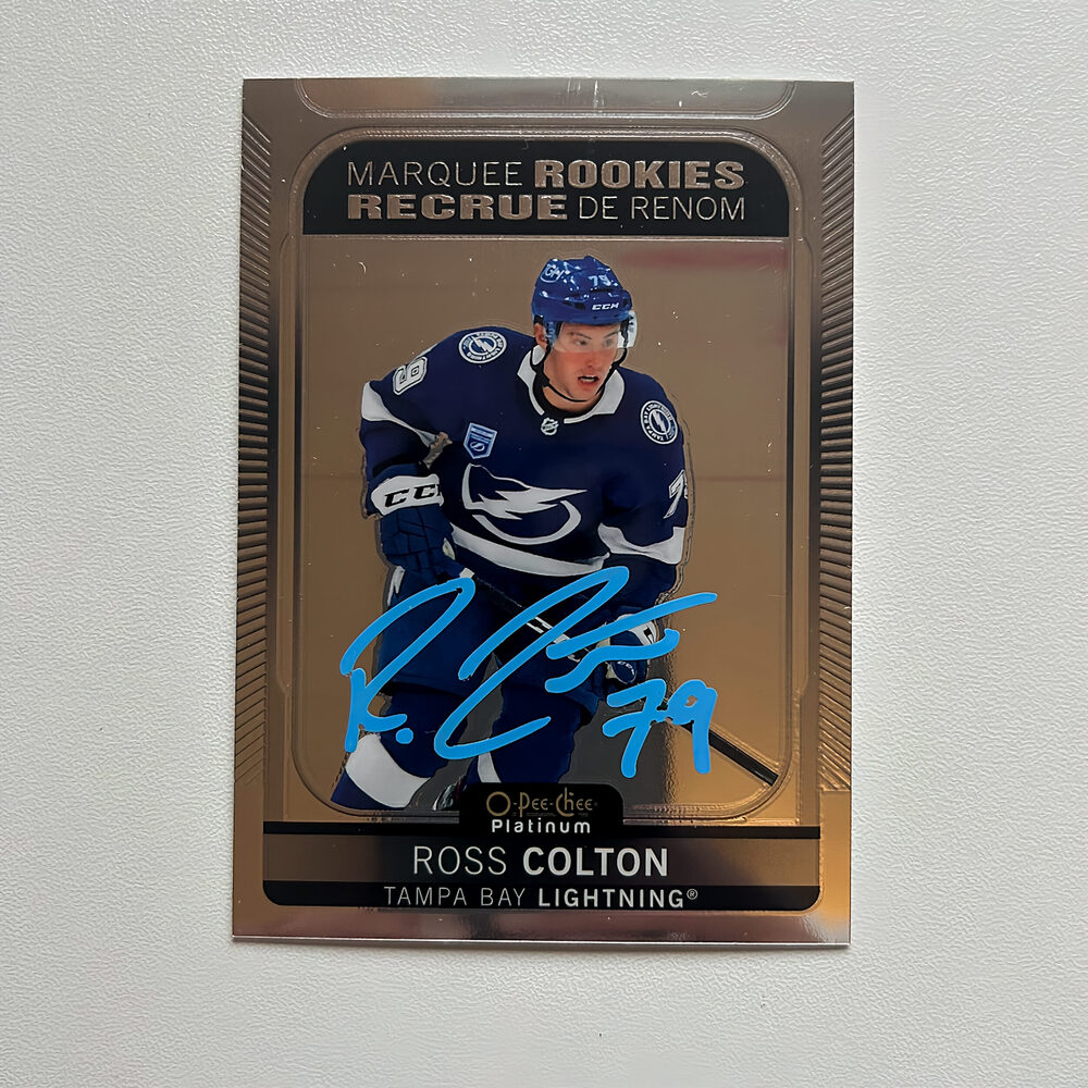 2021-22 OPC Platinum Marquee #214 ROSS COLTON Autographed Rookie Card