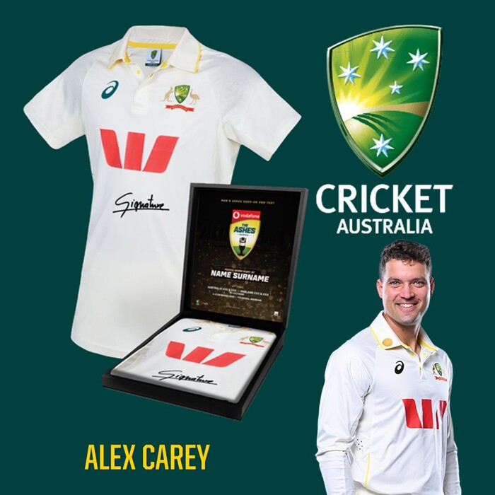 Photo of Alex Carey Australia v England Ashes 2nd Test Signed Match-Worn Shirt