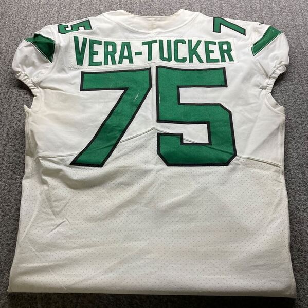 London Games - Jets Alijah Vera-Tucker Game Used Jersey (10/10/21) Size 46