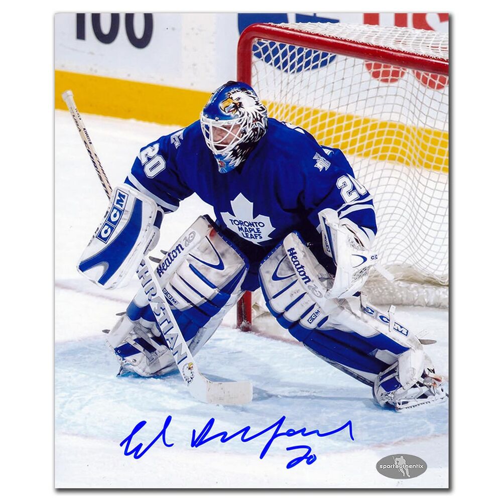 Ed Belfour Autographed Toronto Maple Leafs 8x10 Photo - Butterfly Save