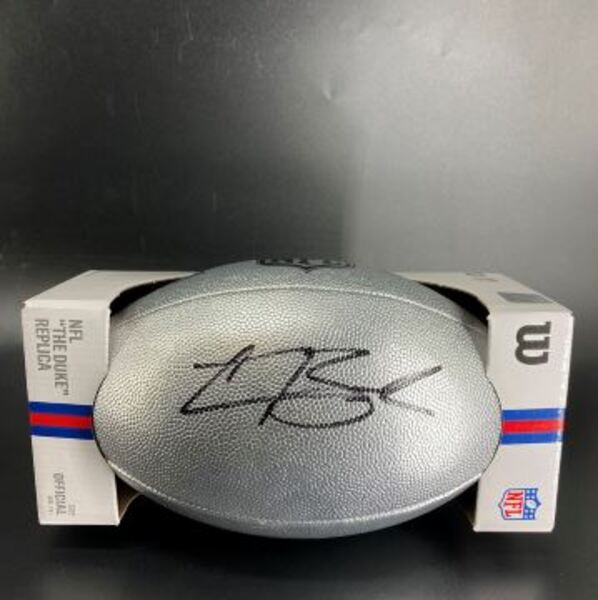 NFL - Cardinals Carson Beck Signed Silver Composite Football