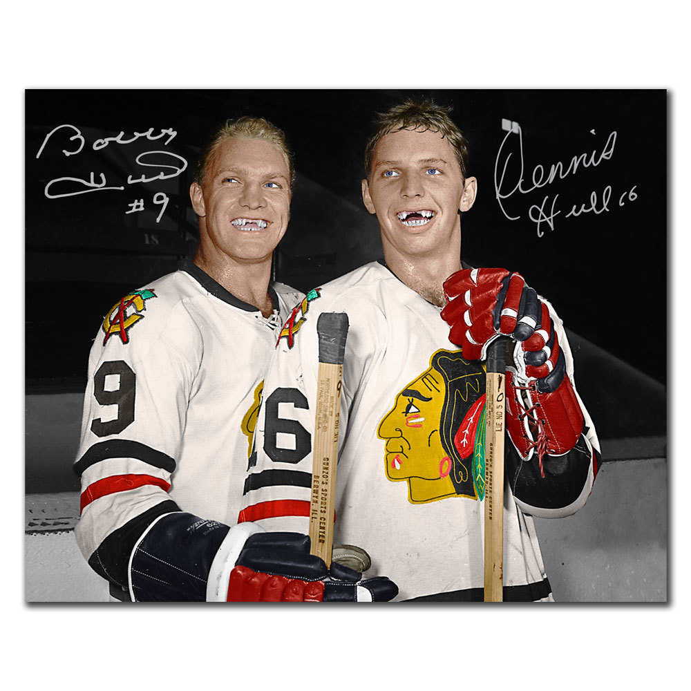 Bobby Hull & Dennis Hull Brothers Chicago Blackhawks Dual ...