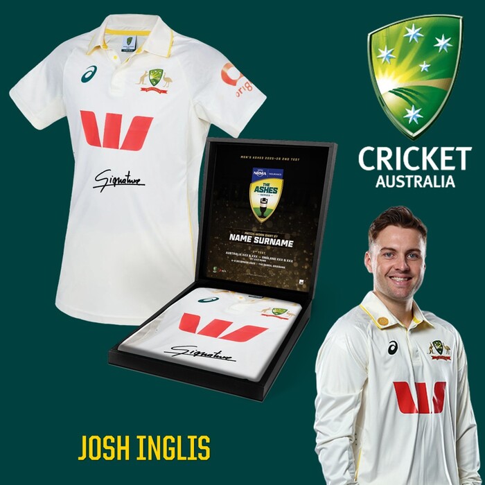 Photo of Josh Inglis Australia v England Ashes 2nd Test Signed Match-Worn Shirt