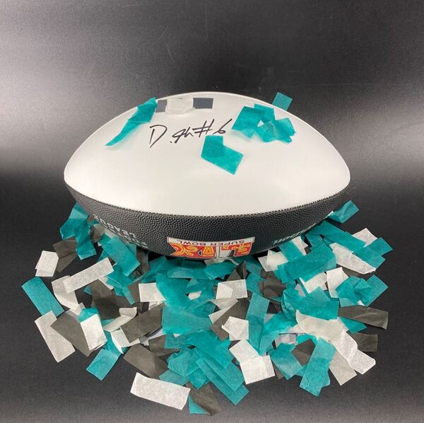 NFL - Eagles DeVonta Smith Signed Commemorative Super Bowl LIX Panel Bal...