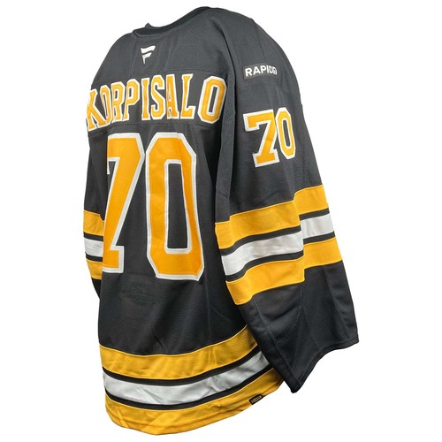 Photo of Game-Used 2025-2026 Season Home Hockey Jersey - Chara Jersey Retirement Night - Joonas Korpisalo