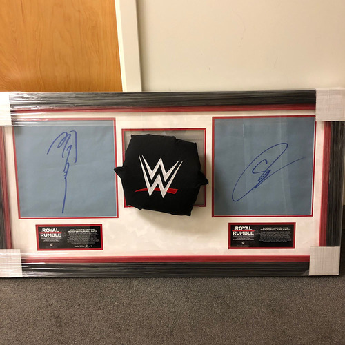 Shinsuke Nakamura & Asuka Royal Rumble 2018 Autographed Ring Canvas & Turnbuckle Plaque (#4 of 12)