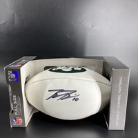 Jets - Braxton Berrios Signed Panel Ball With Embroidered Jets Logo