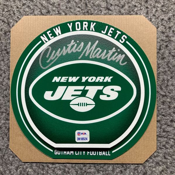 HOF - Jets Curtis Martin Signed 3D Metal Wall Art (8x8)