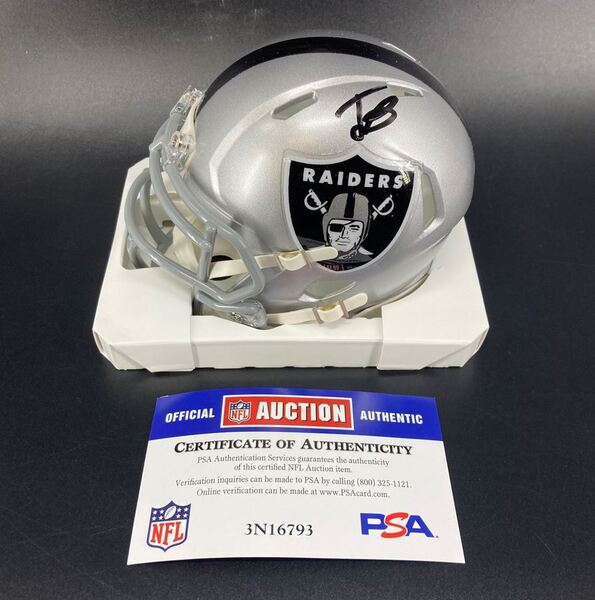 NFL - Raiders Jack Bech Signed Mini Helmet