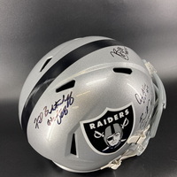 HOF - Raiders Multi Signed Replica Slate Speed Helmet Signed by Fred Bil...