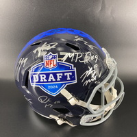 2024 NFL Draft Replica Speed Helmet Sigend By 10 QBs Including Jayden Da...