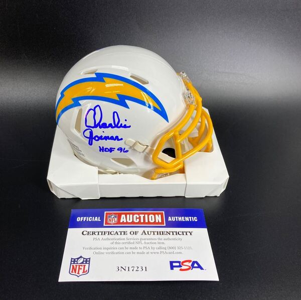 HOF - Chargers Charlie Joiner Signed Mini Helmet