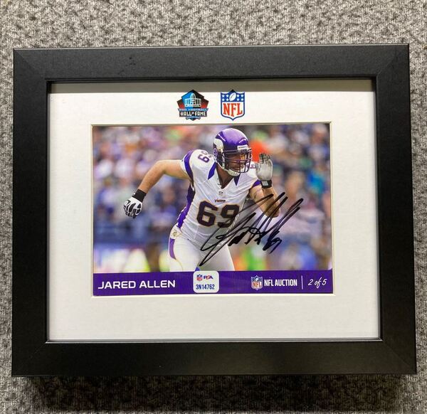 HOF - Vikings Jared Allen NFL Auction Exclusive Signed 5x7 Framed Photo ...