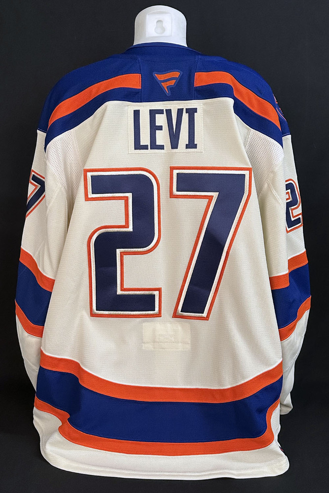 Devon Levi #27 - 2026-27 Edmonton Oilers vs Anaheim Ducks Game Worn Alternate Cream Jersey From The Oilers 5-2 Win On October 7, 2026