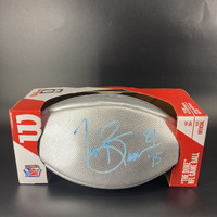 HOF - Raiders Tim Brown Signed Silver Composite 100 Seasons Football