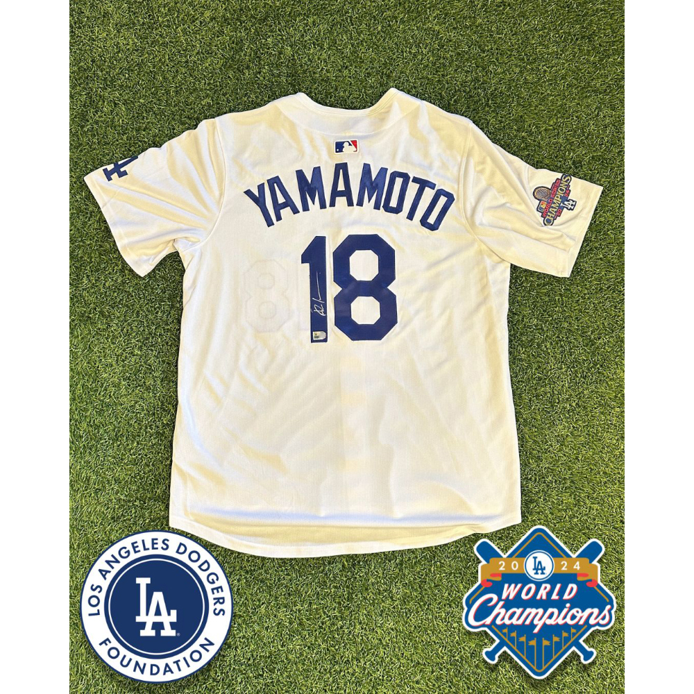 Yoshinobu Yamamoto Autographed and Authenticated Jersey - Size L