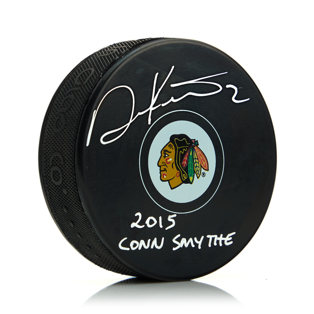 Duncan Keith Signed Chicago Blackhawks Hockey Puck with 2015 Conn Smythe Note