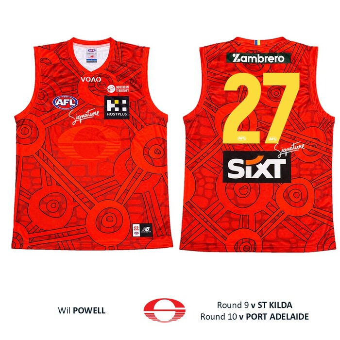 Photo of Wil Powell #27 Gold Coast SUNS Darwin/Larrakia Match-Worn Guernsey