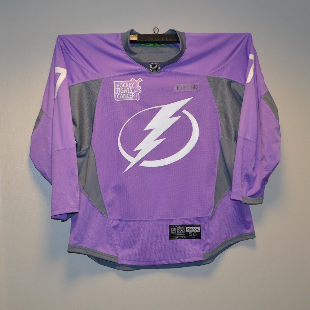 AHL Authentic Tampa Bay Lightning Hockey Fights Cancer Jersey Issued