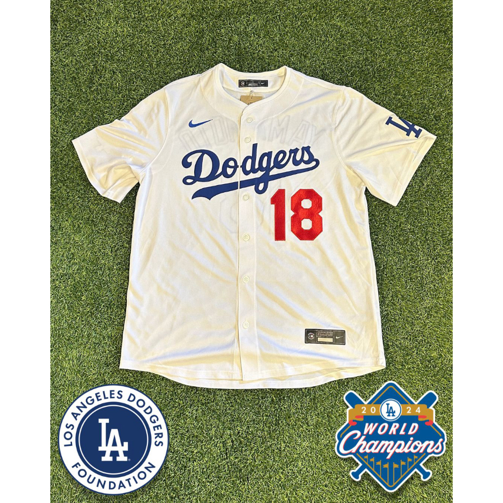 Yoshinobu Yamamoto Autographed and Authenticated Jersey - Size L