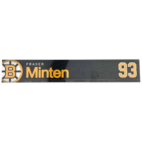 Photo of Team-Issued 2025-2026 TD Garden Locker Room Nameplate - Fraser Minten