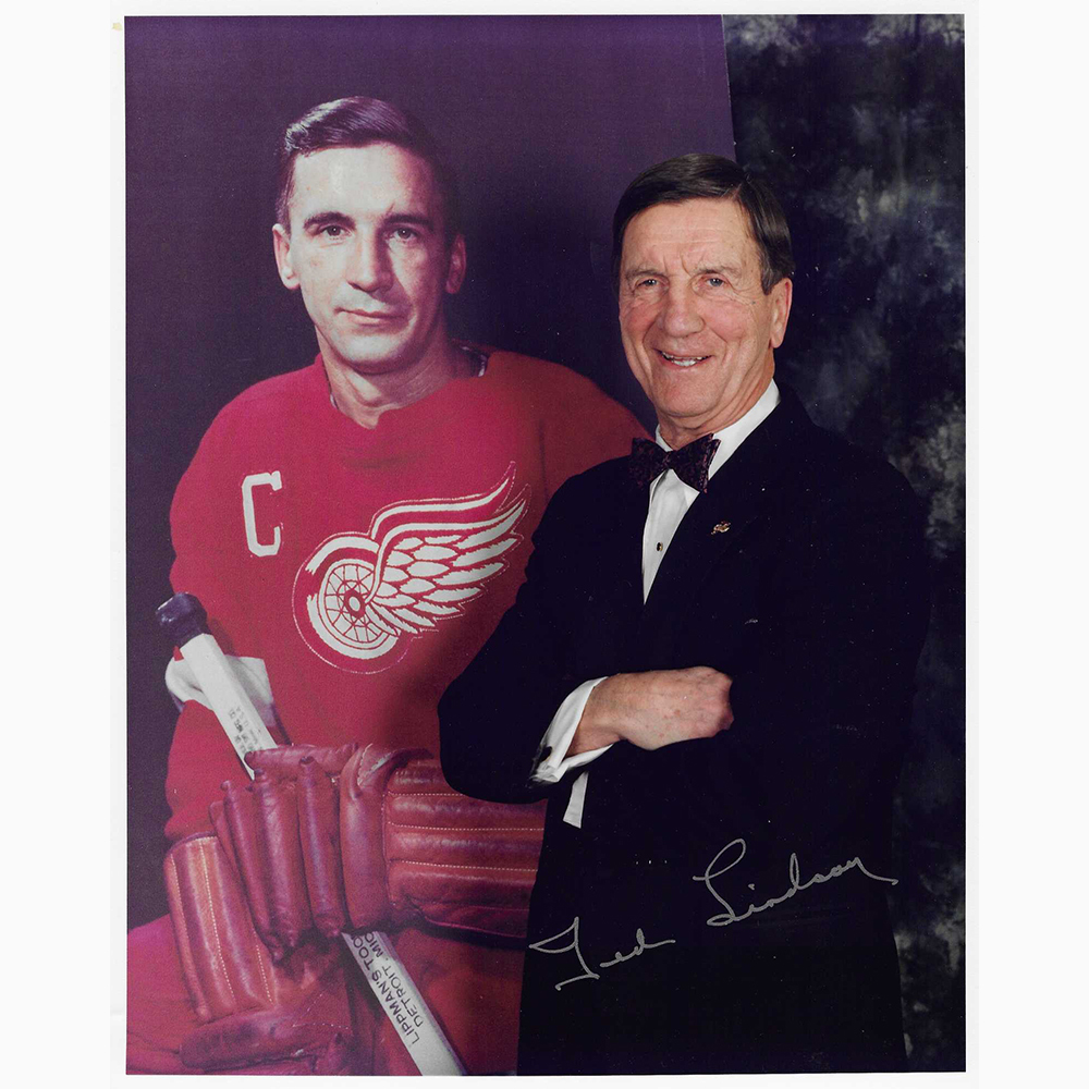 Ted Lindsay Autographed Detroit Red Wings 8X10 Photo