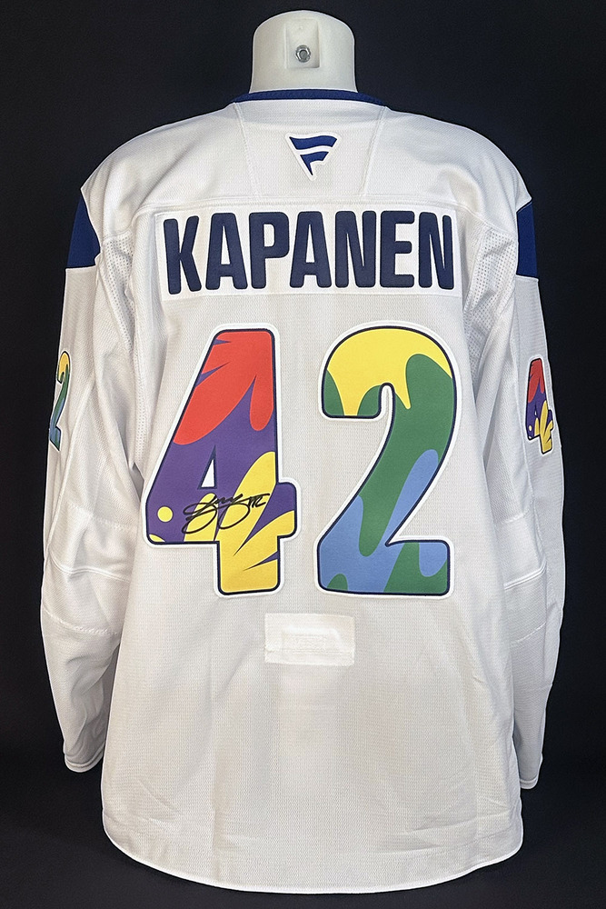 Kasperi Kapanen #42 - Autographed 2025-26 Edmonton Oilers Celebrating Pride Night Ltd Edition Fanatics Practice Jersey (Autographed Only / Not Worn)