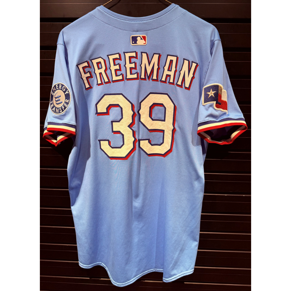 Cody Freeman #39 Texas Rangers Game-Used 2025 Light Blue Alternate