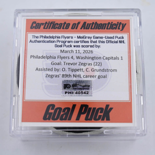 Image of Zegras, Trevor - Philadelphia Flyers - March 11, 2026 vs. Washington Capitals (Flyers Logo)