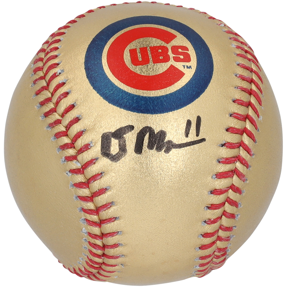 Oliver Moore Chicago Blackhawks Autographed Chicago Cubs Gold Baseball 