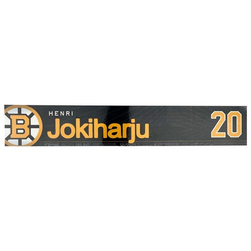 Photo of Team-Issued 2025-2026 TD Garden Locker Room Nameplate - Henri Jokiharju