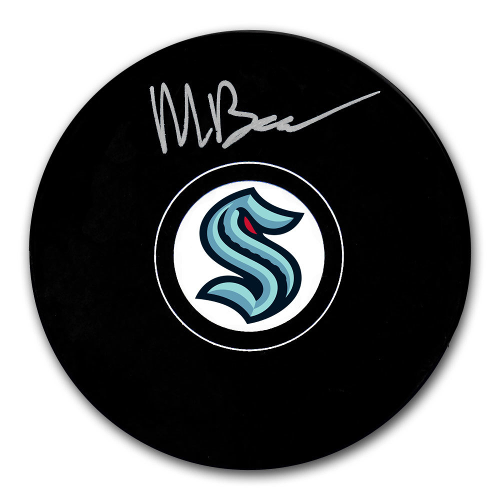 Matt Beniers Seattle Kraken Autographed Puck