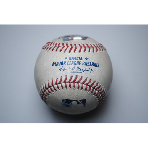 Photo of Game-Used Baseball - 7/19/26 vs. WAS - Top 5 - H: CJ Abrams - P: Elvis Alvarado - 2-Run Homerun