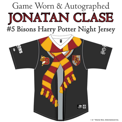 Buffalo Bisons Game Worn & Autographed #5 Jonatan Clase Harry Potter Jersey Size 44