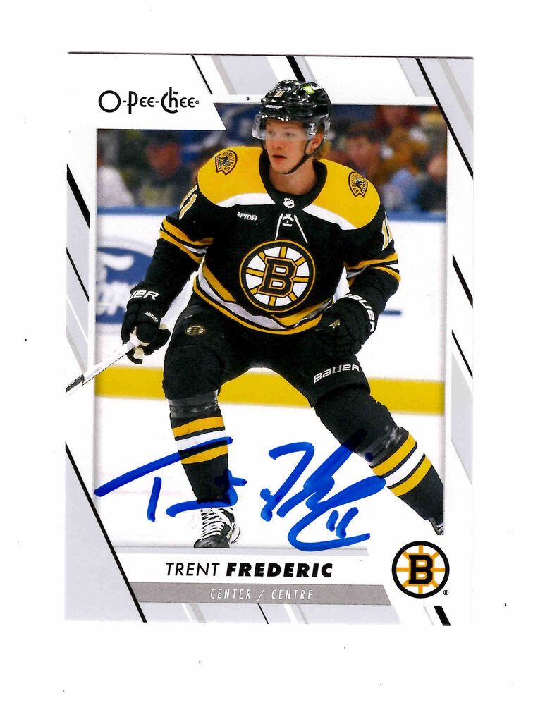 Trent Frederic Autographed Boston Bruins OPC #277 Hockey Card