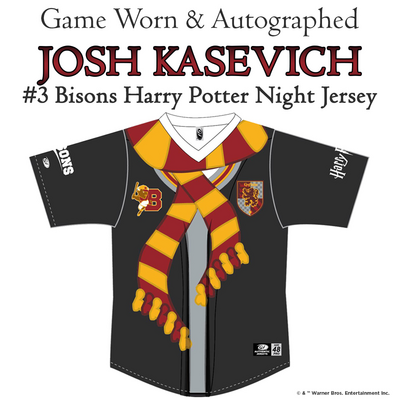 Buffalo Bisons Game Worn & Autographed #3 Josh Kasevich Harry Potter Jersey Size 46