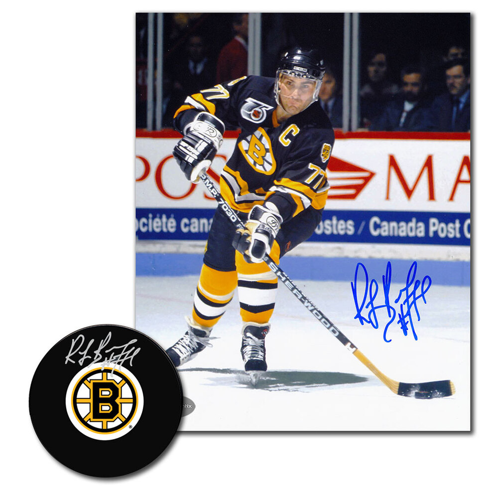Ray Bourque Autographed Boston Bruins Hockey Puck & 8x10 Photo Combo