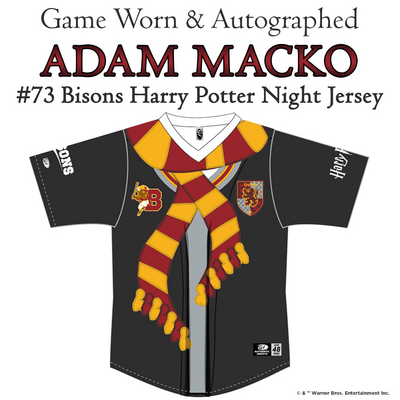 Buffalo Bisons Game Worn & Autographed #73 Adam Macko Harry Potter Jersey Size 46