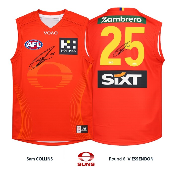 Photo of Sam Collins #25 Gold Coast SUNS RizeUp Match-Worn Guernsey