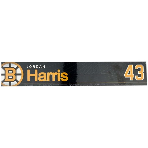 Photo of Team-Issued 2025-2026 TD Garden Locker Room Nameplate - Jordan Harris