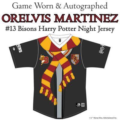 Buffalo Bisons Game Worn & Autographed #13 Orelvis Martinez Harry Potter Jersey Size 44