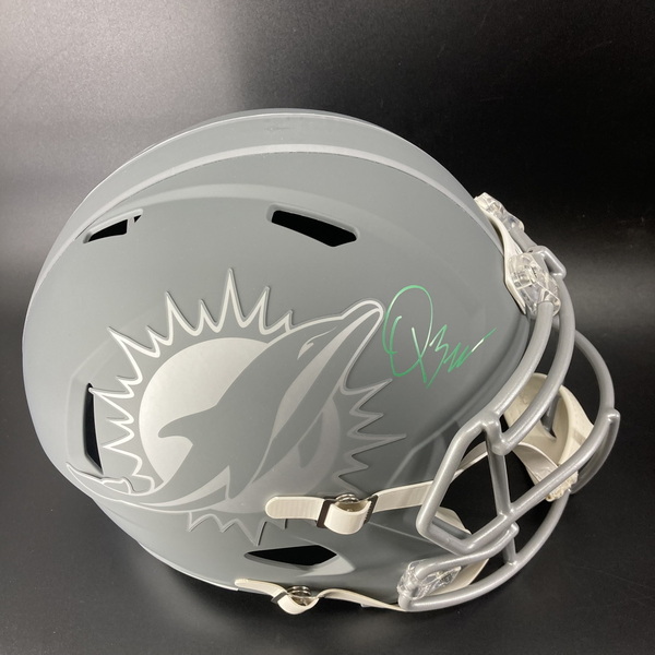 NFL - Dolphins Quinn Ewers Signed Slate Replica Speed Helmet