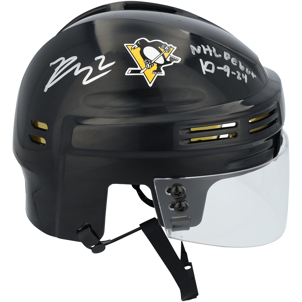 Rutger McGroarty Pittsburgh Penguins Autographed Black Mini Helmet with 