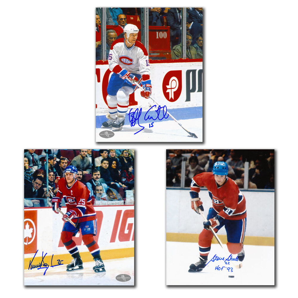Bobby Smith, Vincent Damphousse & Steve Shutt Autographed Montreal Canadiens 8x10 Photo Bundle