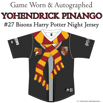 Buffalo Bisons Game Worn & Autographed #27 Yohendrick Pinango Harry Potter Jersey Size 44